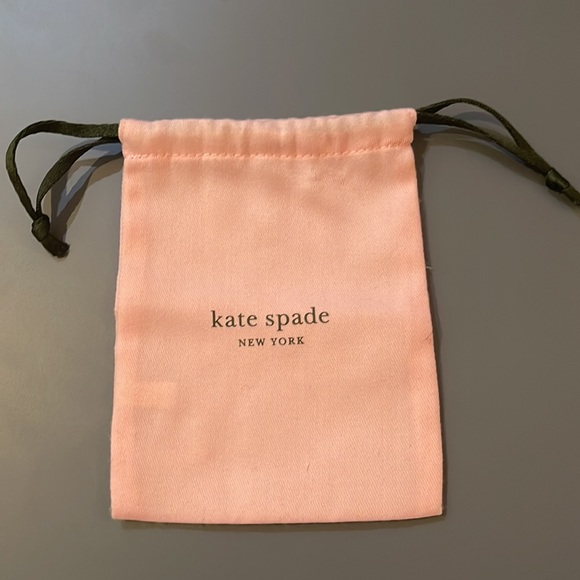 Kate Spade Small Pink Black Pull Top Tab cotton Dust Bag - Picture 5 of 5